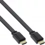 Cavo HDMI piatto InLine High Speed con Ethernet, placcato oro, nero, 1,5 m