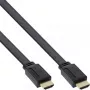 Cavo HDMI piatto InLine High Speed con Ethernet placcato oro nero 0,5 m