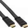 Cavo HDMI piatto InLine High Speed con Ethernet placcato oro nero 7,5 m