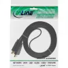 Cavo HDMI piatto InLine High Speed con Ethernet placcato oro nero 7,5 m