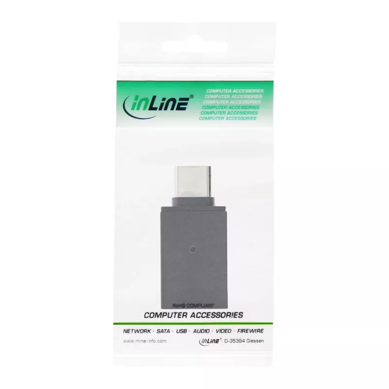 Adattatore USB 3.2 Gen.2 InLine, USB-C maschio a USB-A femmina, OTG