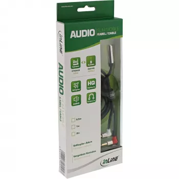 Cavo audio slim per sedile aereo InLine 2x 3,5 mm maschio a 1x femmina, 2 m