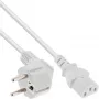 Cavo di alimentazione InLine, CEE 7/7 angolare / connettore IEC C13 3 poli, bianco, 0,5 m
