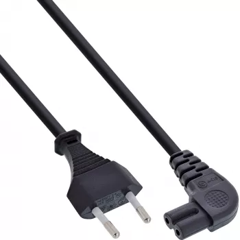 Cavo di alimentazione InLine, spina Euro / connettore Euro8 angolare, nero, 1 m
