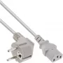 Cavo di alimentazione InLine, CEE 7/7 angolare / connettore IEC C13 3 poli, grigio, 1 m