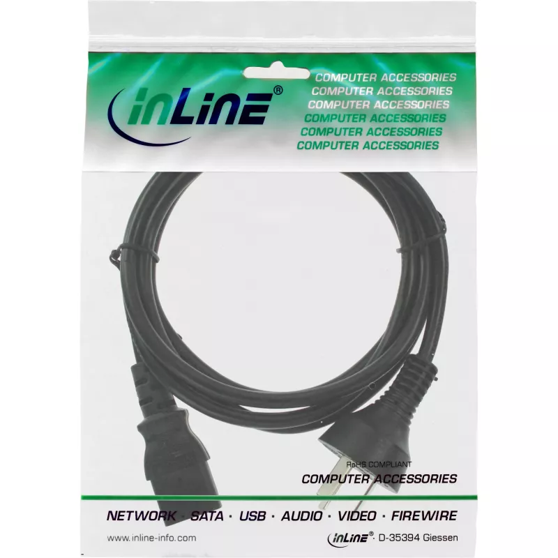 Cavo di alimentazione InLine, spina Cina maschio / IEC C13 3 poli maschio, 5 m