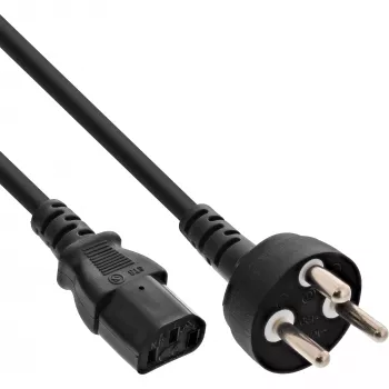 Cavo di alimentazione InLine Danimarca spina Tipo K / connettore IEC C13 3 poli, 3 m