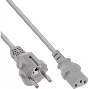Cavo di alimentazione InLine, CEE 7/7 dritto / connettore IEC C13 3 poli, grigio, 0,5 m
