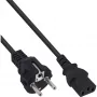 Cavo di alimentazione InLine, CEE 7/7 dritto / connettore IEC C13 3 poli, nero, 0,5 m