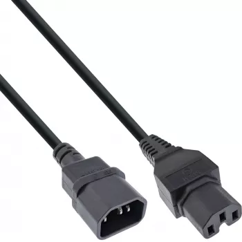 Prolunga cavo di alimentazione InLine, connettore resistente al calore IEC-C15/IEC-C14 dritto, 5 m