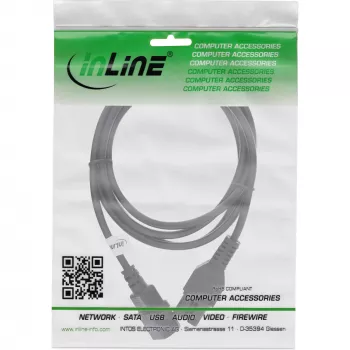Prolunga cavo di alimentazione InLine, connettore resistente al calore IEC-C15/IEC-C14 dritto, 5 m