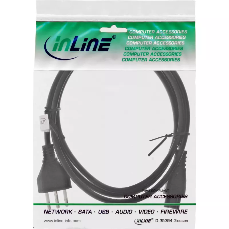 Cavo di alimentazione per notebook InLine 16656S spina Italia a connettore notebook 2,0 m