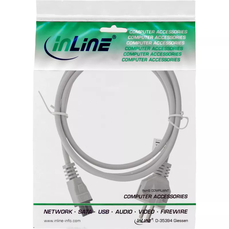 Cavo di alimentazione AC per notebook InLine CEE7/7 a connettore femmina C5, grigio, 0,5 m