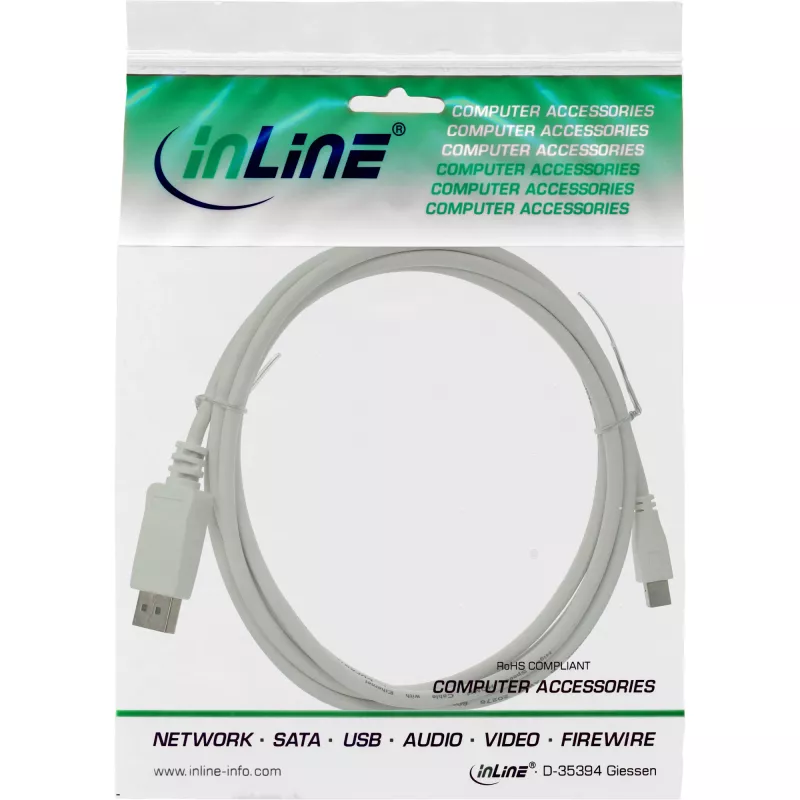 Cavo InLine Mini DisplayPort a DisplayPort bianco 1,5 m
