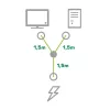 Cavo di alimentazione a Y InLine 1x CEE 7/7 angolare / 2x connettore IEC C13 3 poli, 3 m