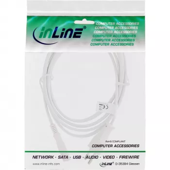Cavo di alimentazione InLine, spina Euro / connettore femmina Euro8, bianco, 2,0 m