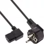 Cavo di alimentazione InLine, CEE 7/7 angolare / IEC C13 3 poli angolare a sinistra, nero, 3 m
