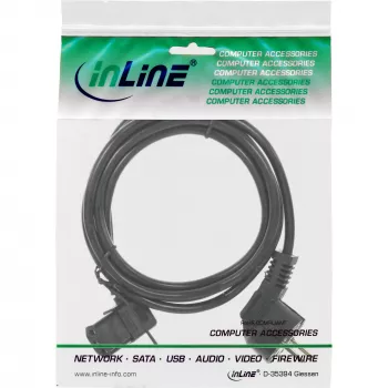 Cavo di alimentazione InLine, CEE 7/7 angolare / IEC C13 3 poli angolare a sinistra, nero, 3 m