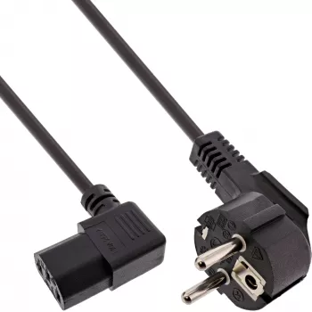 Cavo di alimentazione InLine, CEE 7/7 angolare / connettore IEC C13 3 poli angolare, 5 m