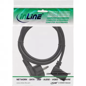 Cavo di alimentazione InLine, CEE 7/7 angolare / connettore IEC C13 3 poli angolare, 5 m