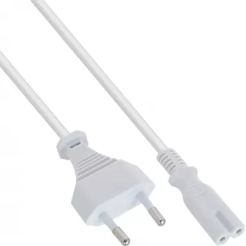 Cavo di alimentazione InLine, spina Euro / connettore femmina Euro8, bianco, 0,5 m