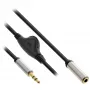Cavo audio slim InLine 3,5 mm spina / connettore femmina con regolatore di volume 0,25 m