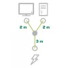 Cavo di alimentazione a Y InLine 1x CEE 7/7 angolare / 2x connettore IEC C13 3 poli, 5 m