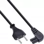 Cavo di alimentazione InLine, spina Euro / connettore Euro8 angolare, nero, 3 m
