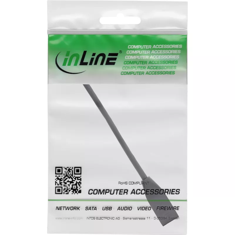 InLine protezione interfaccia RJ45 Cat.6A S/FTP, RJ45 M/F, nero, 0,2 m