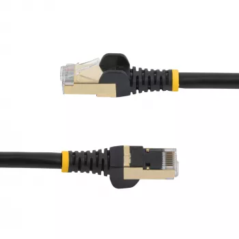 StarTech.com cavo Ethernet CAT6a da 1m – patch cable RJ45 schermato 10 Gigabit senza linguetta 100W PoE – cavo di rete 10GbE STP con scarico di trazione – nero testato singolarmente/cablaggio certificato UL/TIA