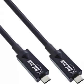 InLine cavo AOC USB 3.2 Gen.2, USB-C maschio/maschio, nero, 10 m