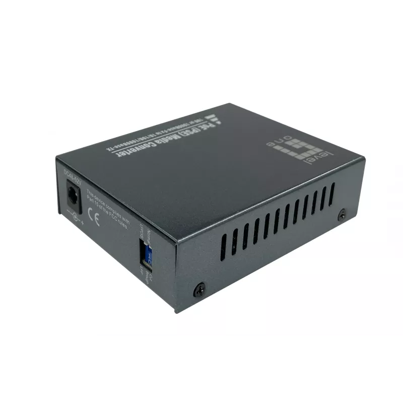 LevelOne convertitore di media RJ45 a SC Gigabit, PoE PSE, fibra multimodale, 0,5 km