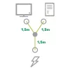 InLine cavo di alimentazione Y tipo F tedesco 1x IEC-C14 a 2x IEC-C13 3 m