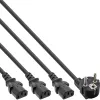 Cavo di alimentazione Y 1x CEE 7/7 / 3x connettore maschio IEC C13 a 3 poli InLine 16657G nero 1 m