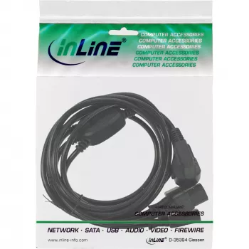Cavo di alimentazione Y 1x CEE 7/7 / 3x connettore maschio IEC C13 a 3 poli InLine 16657G nero 1 m