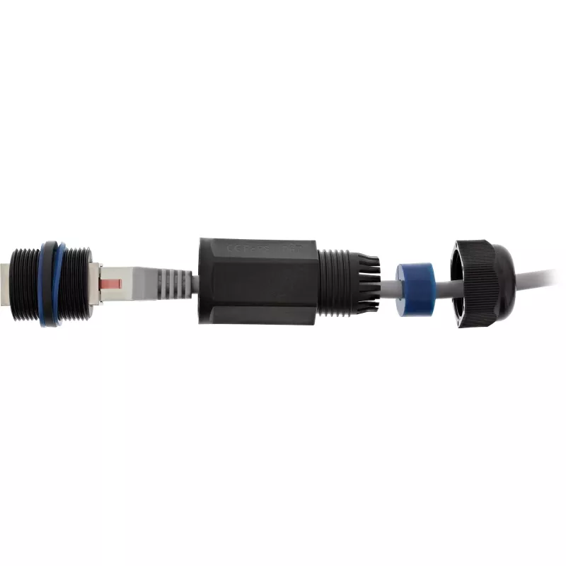 InLine giunto Cat.6, impermeabile IP67, 2x RJ45 F/F, 1:1