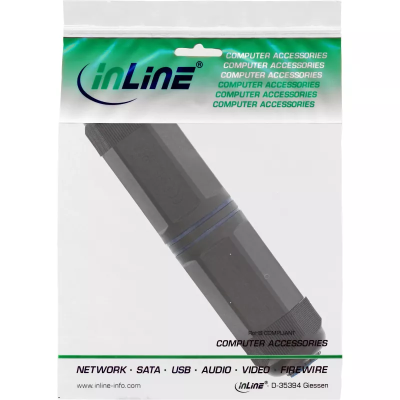InLine giunto Cat.6, impermeabile IP67, 2x RJ45 F/F, 1:1