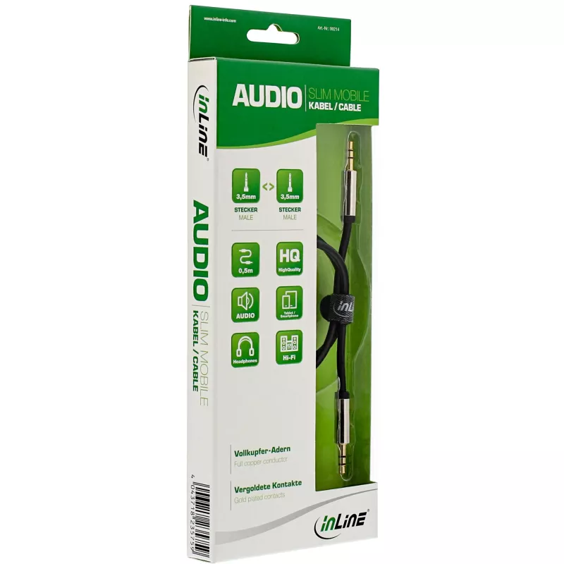 InLine cavo audio slim 3,5 mm maschio / maschio stereo 0,5 m