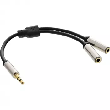 Cavo audio a Y InLine slim 3,5 mm connettore maschio / 2x connettore femmina 0,15 m