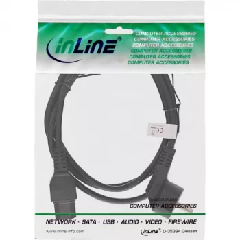 Cavo di alimentazione InLine, CEE7/7 angolato a C15 dritto, 3 x 1 mm², nero, 5 m