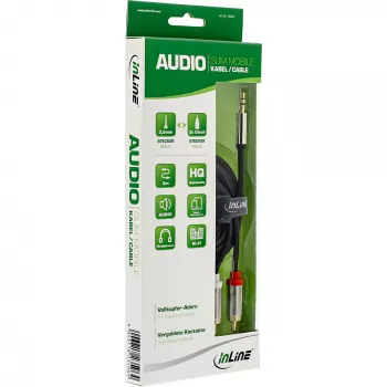 Cavo audio InLine slim 3,5 mm connettore maschio / 2x connettore RCA 10 m