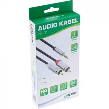 Cavo audio 3,5 mm connettore maschio / 2x connettore RCA 5 m InLine 99245