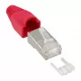 Connettore maschio crimp InLine RJ45 8P8C schermato con guida di inserimento e protezione anti-piega, rosso