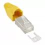 Connettore maschio crimp InLine RJ45 8P8C schermato con guida di inserimento e protezione anti-piega, giallo