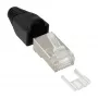 Connettore maschio crimp InLine RJ45 8P8C schermato con guida di inserimento e protezione anti-piega 100 pz.