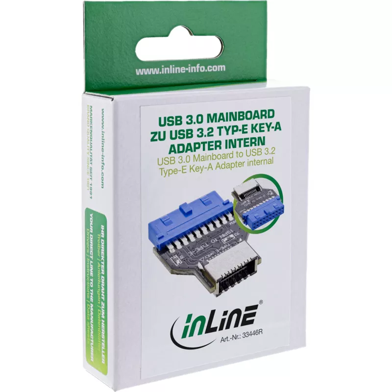 Adattatore interno InLine USB 3.0 mainboard a USB 3.2 Type-E Key-A