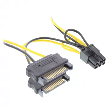 Adattatore di rete InLine 2x SATA / 6 pin per scheda grafica PCIe 26628B