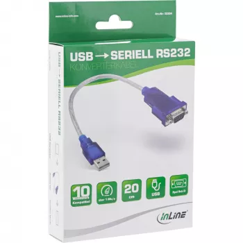 Cavo adattatore InLine USB a seriale USB Type-A connettore maschio / DB9 connettore maschio ca. 0,2 m