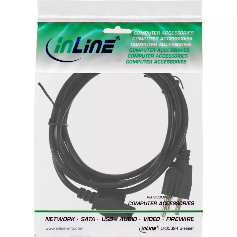 Cavo di alimentazione InLine USA / Canada per notebook nero 2 m