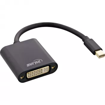 Adattatore InLine Mini DisplayPort connettore maschio / DVI-D 24+1 connettore femmina alluminio nero, 0,15 m
